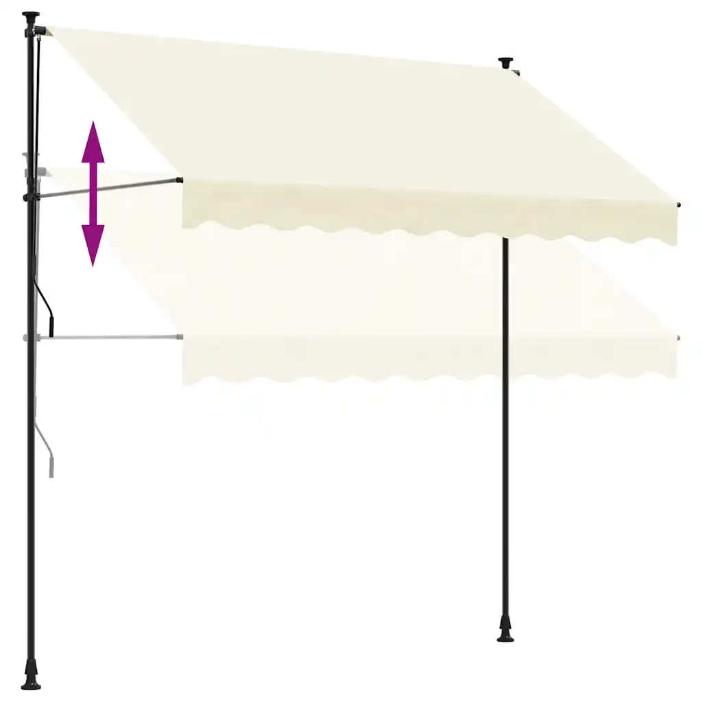 Tenda da Sole Retrattile Crema 300x150 cm in Tessuto e Acciaio 368747