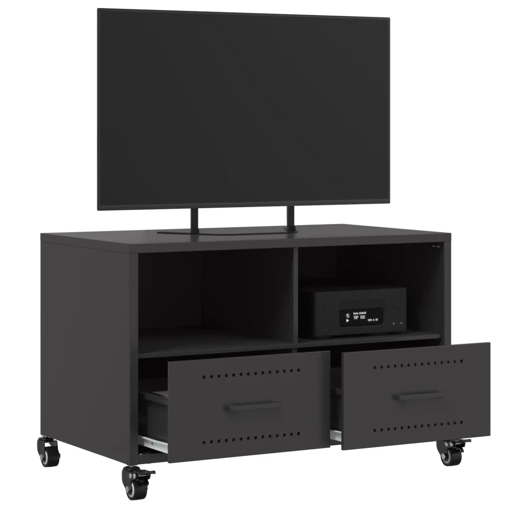 Mobile TV Nero 68x39x43,5 cm in Acciaio