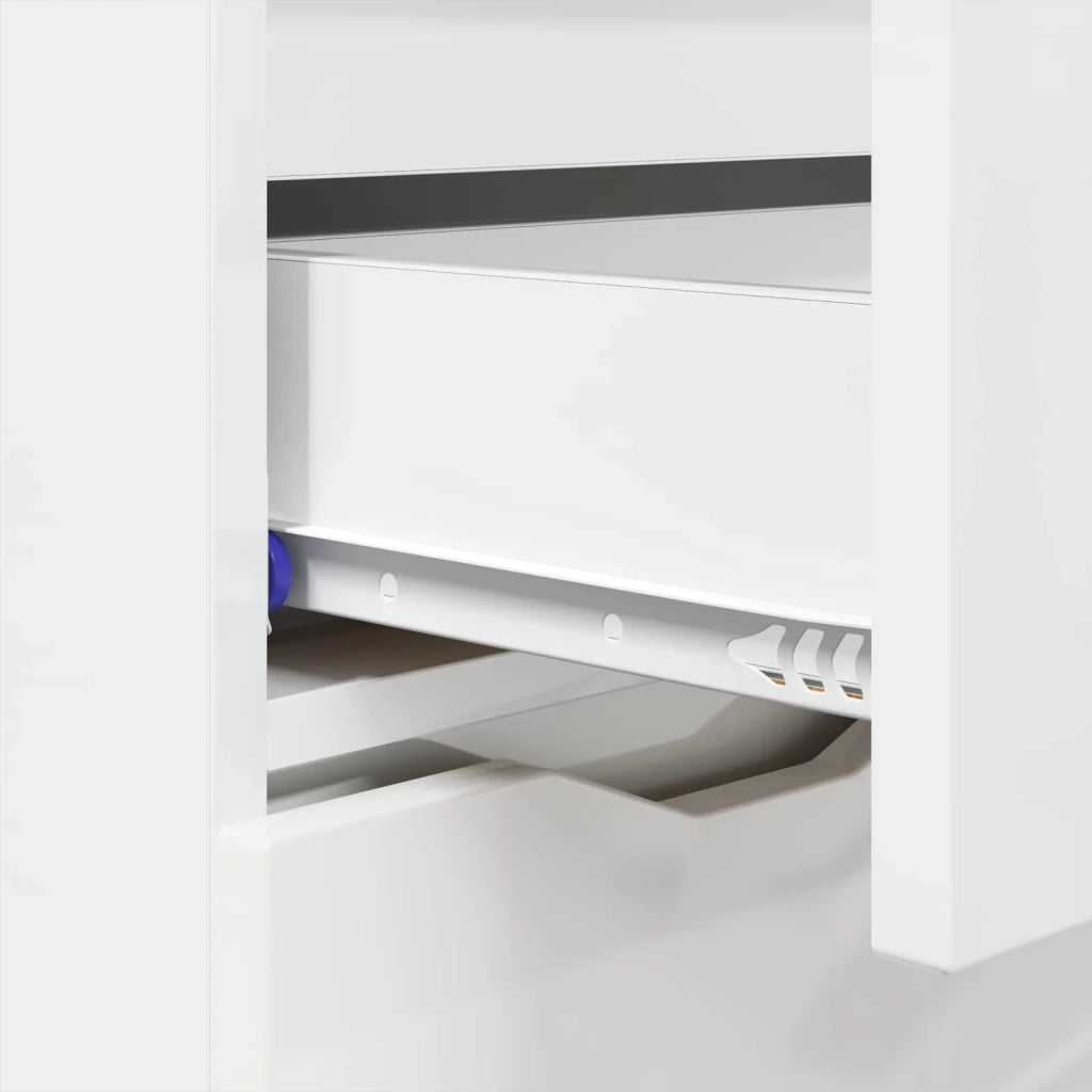 Credenza Bianco Lucido 100 x 30 x 65,6 Legno multistrato 888791