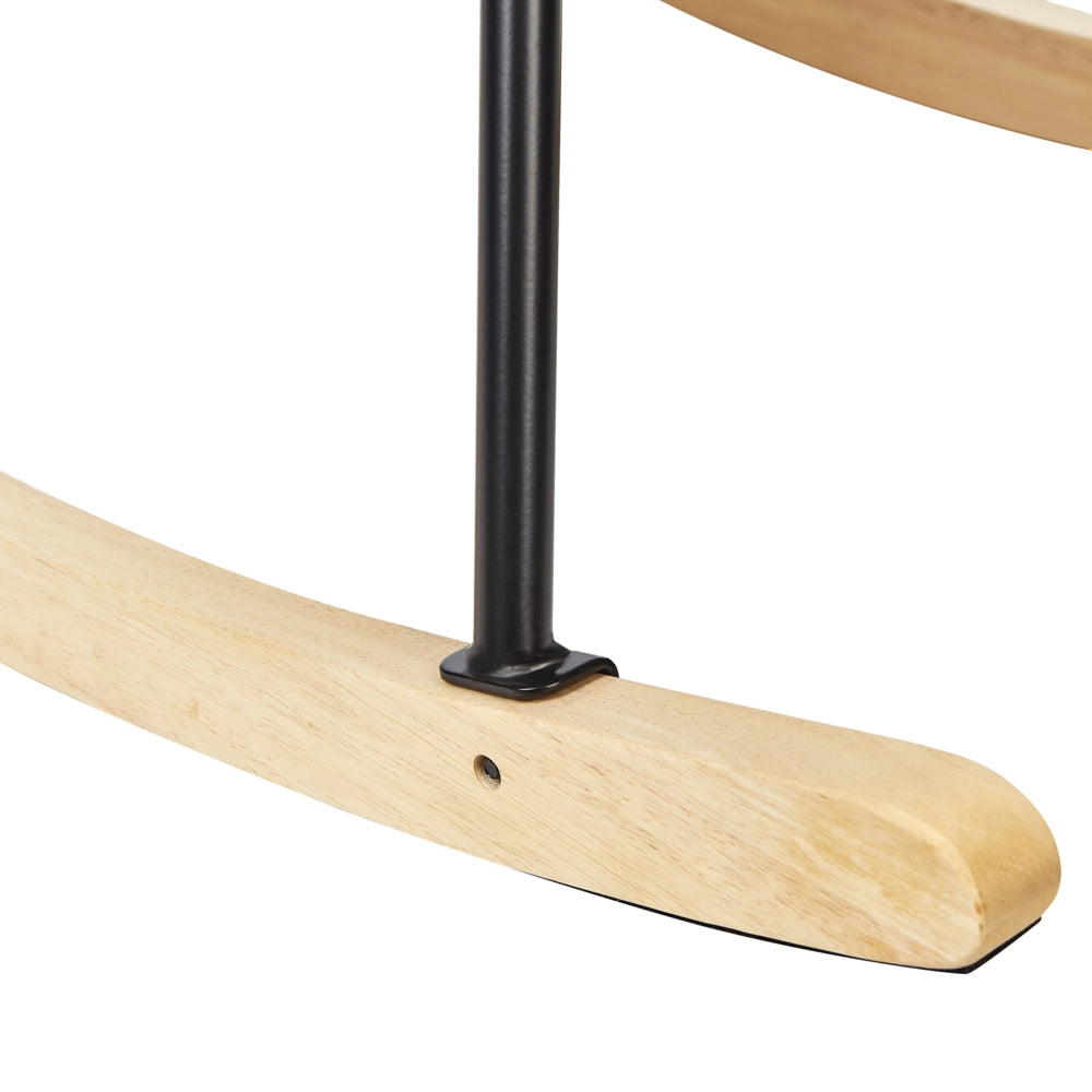 Sedia a dondolo bouclé beige e gambe nere stile Moderno soggiorno camera da letto