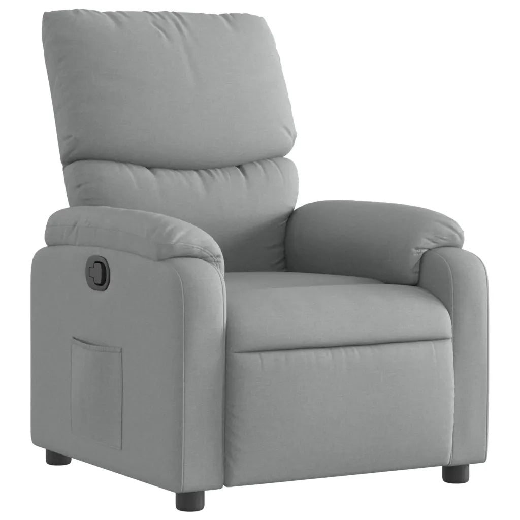 Divano Sedia-Poltrona Reclinabile in Tessuto Grigio Chiaro 813764