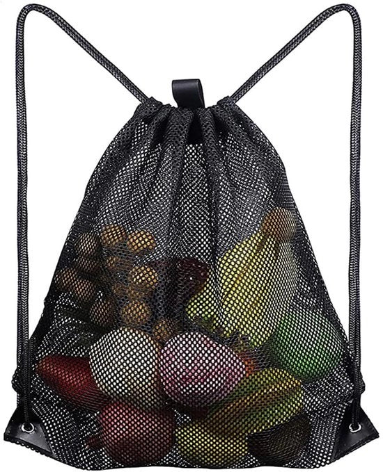 Tas da Bagno con Corda per Trascinamento - Borsa a Maglia - Nylon Duraturo - 45 x 60 cm - Respirante e Leggero - Adatto per Spiaggia e Sport - Borsa Sportiva