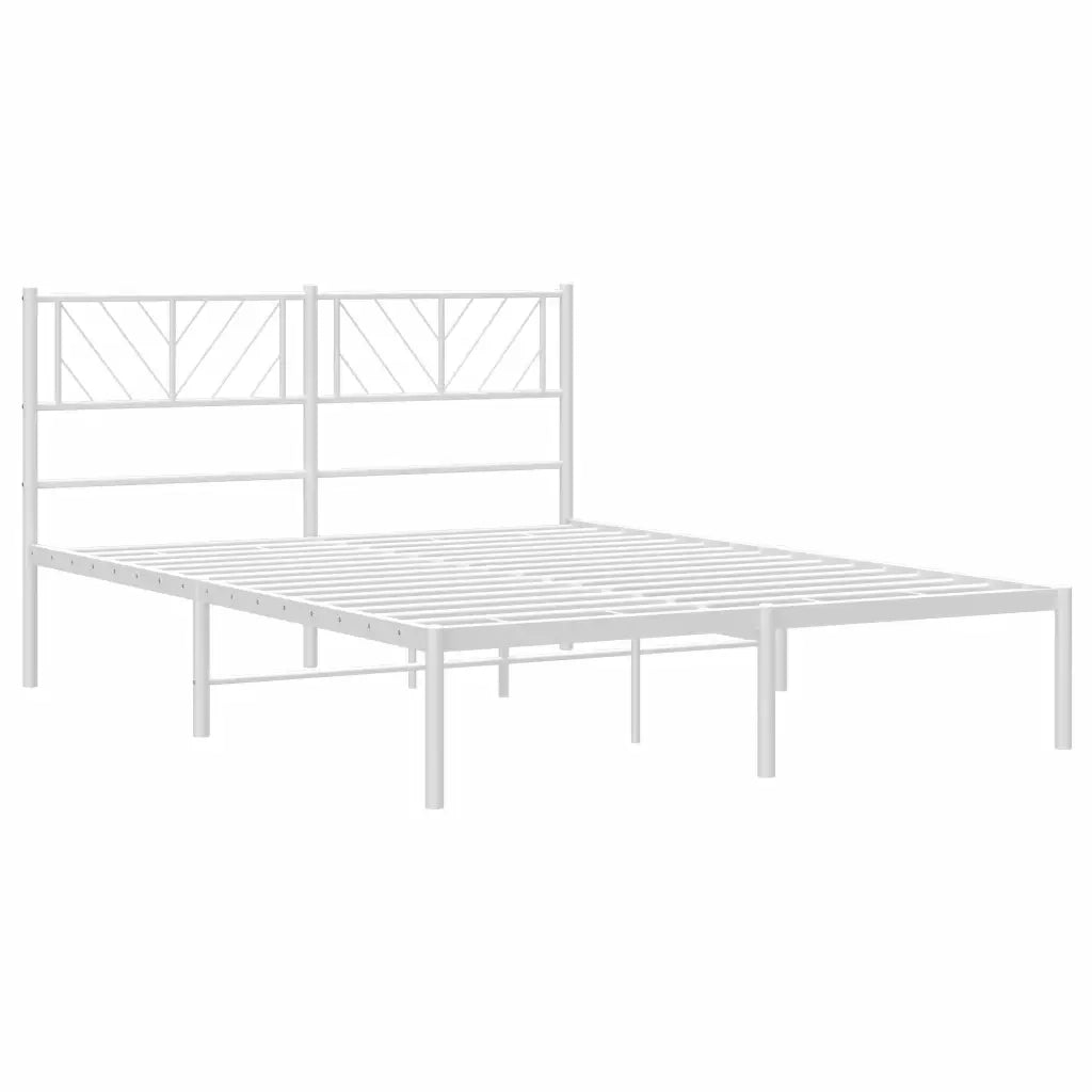 Giroletto con Testiera Metallo Bianco 140x200 cm 372229