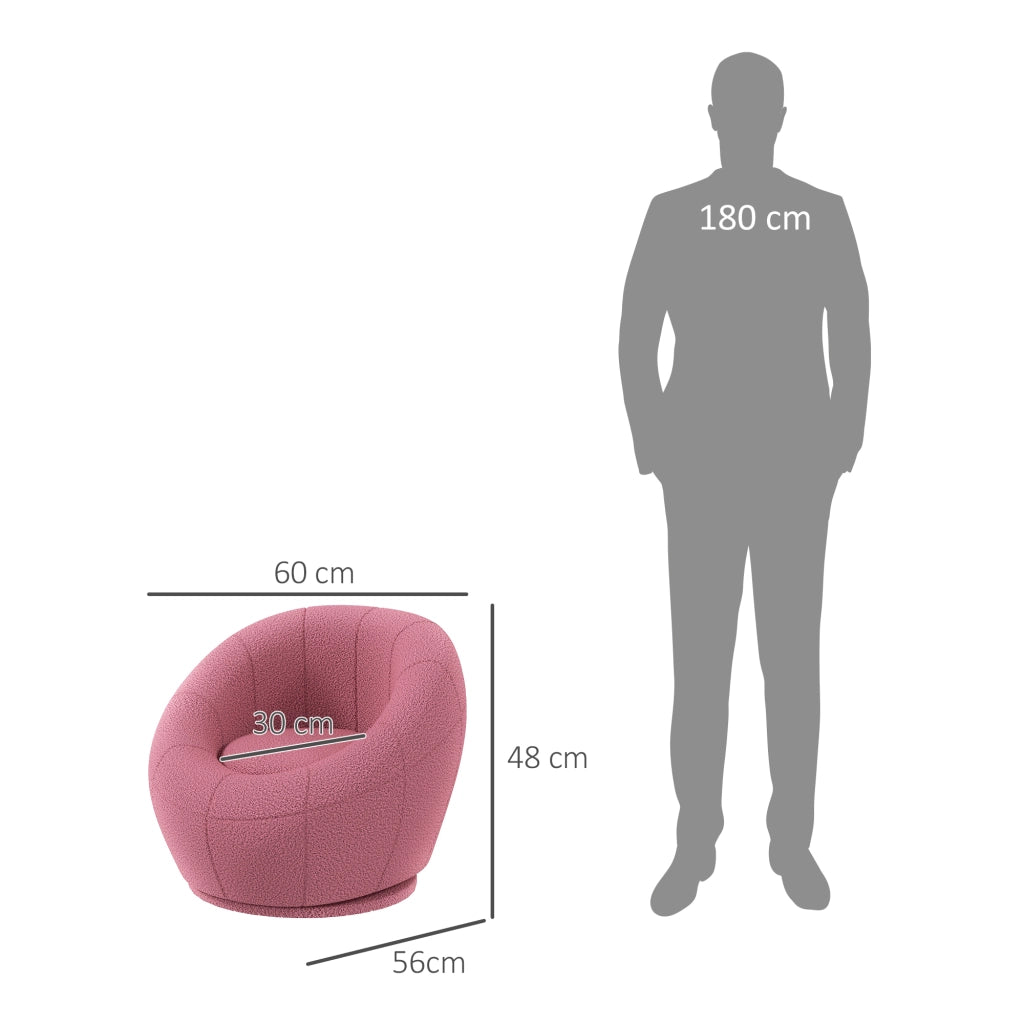 Poltrona per bambini ¨C zephmum ¨C in tessuto peluche, rosa, 60x56x48 cm