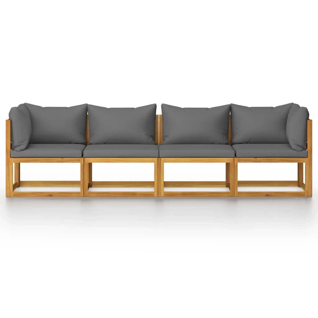Divano da Giardino a 4 Posti con Cuscino in Legno di Acacia 3057608