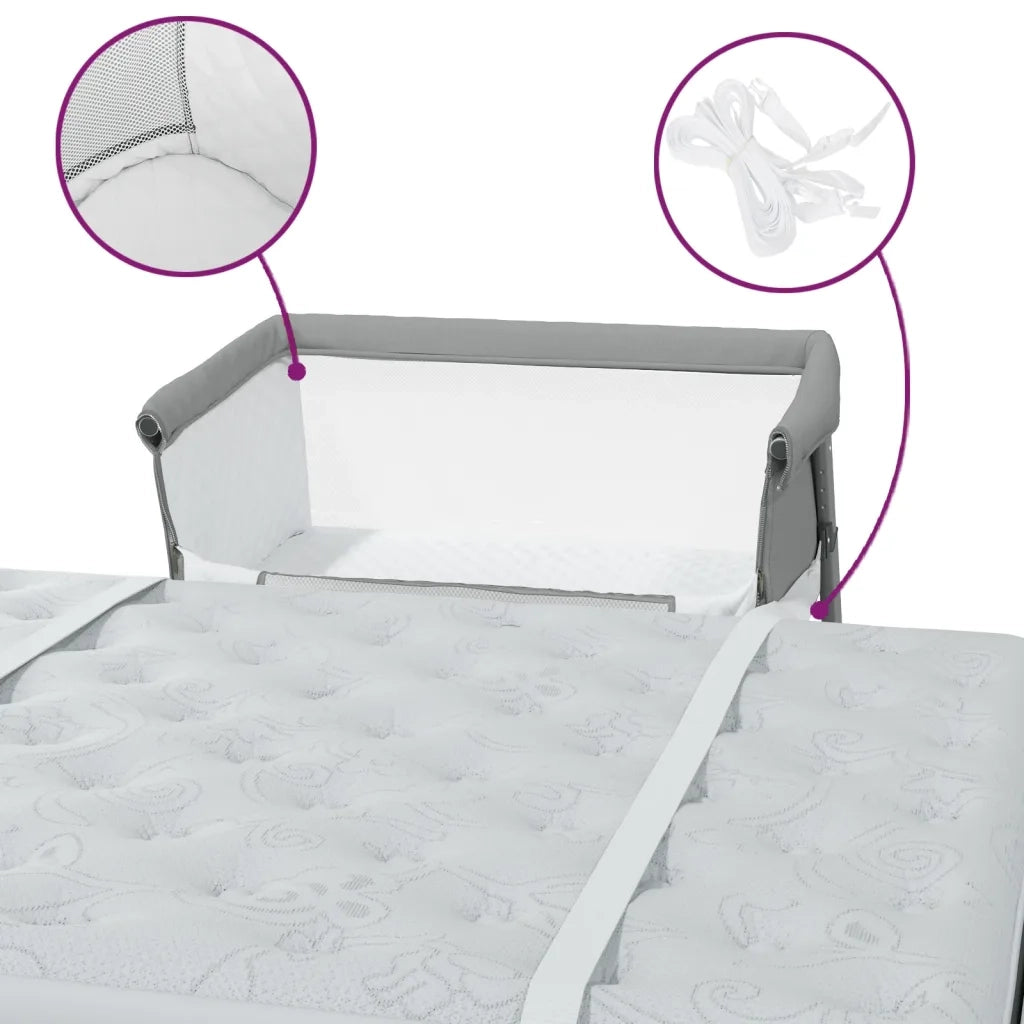 Lettino per Bambini con Materasso-Struttura Letto per Bambini Grigio Chiaro Tessuto di Lino