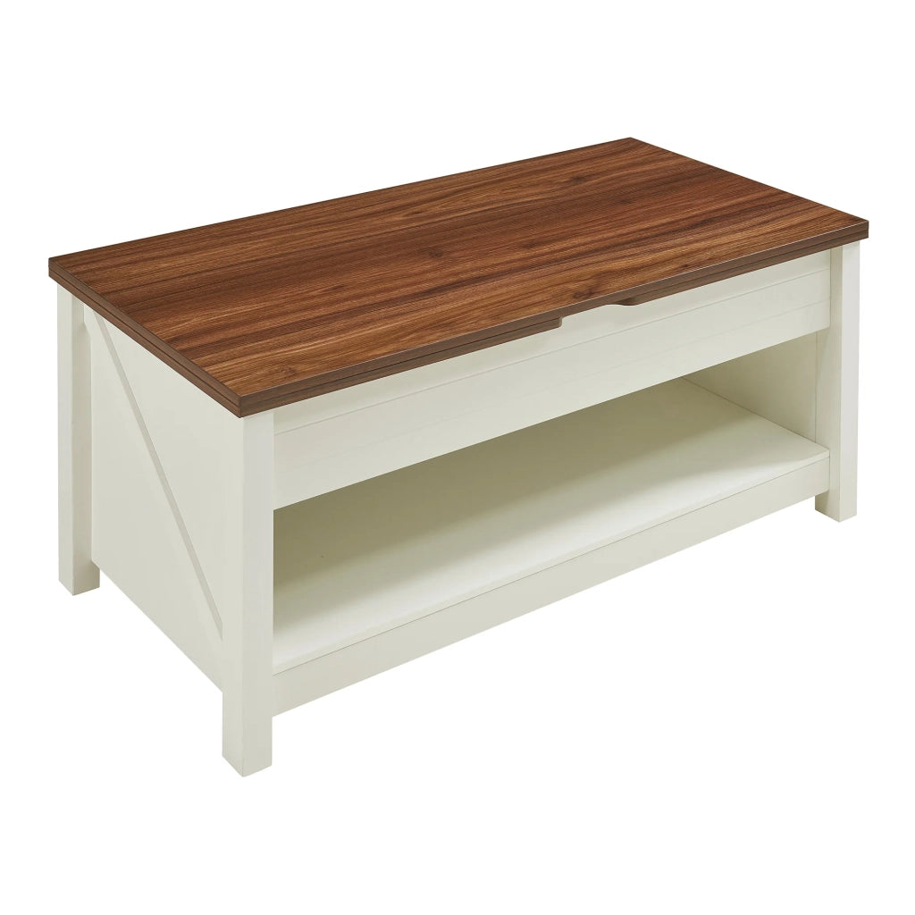 Tavolino/consolle 110 x 55 x 54 cm effetto noce bianco 03_0010802
