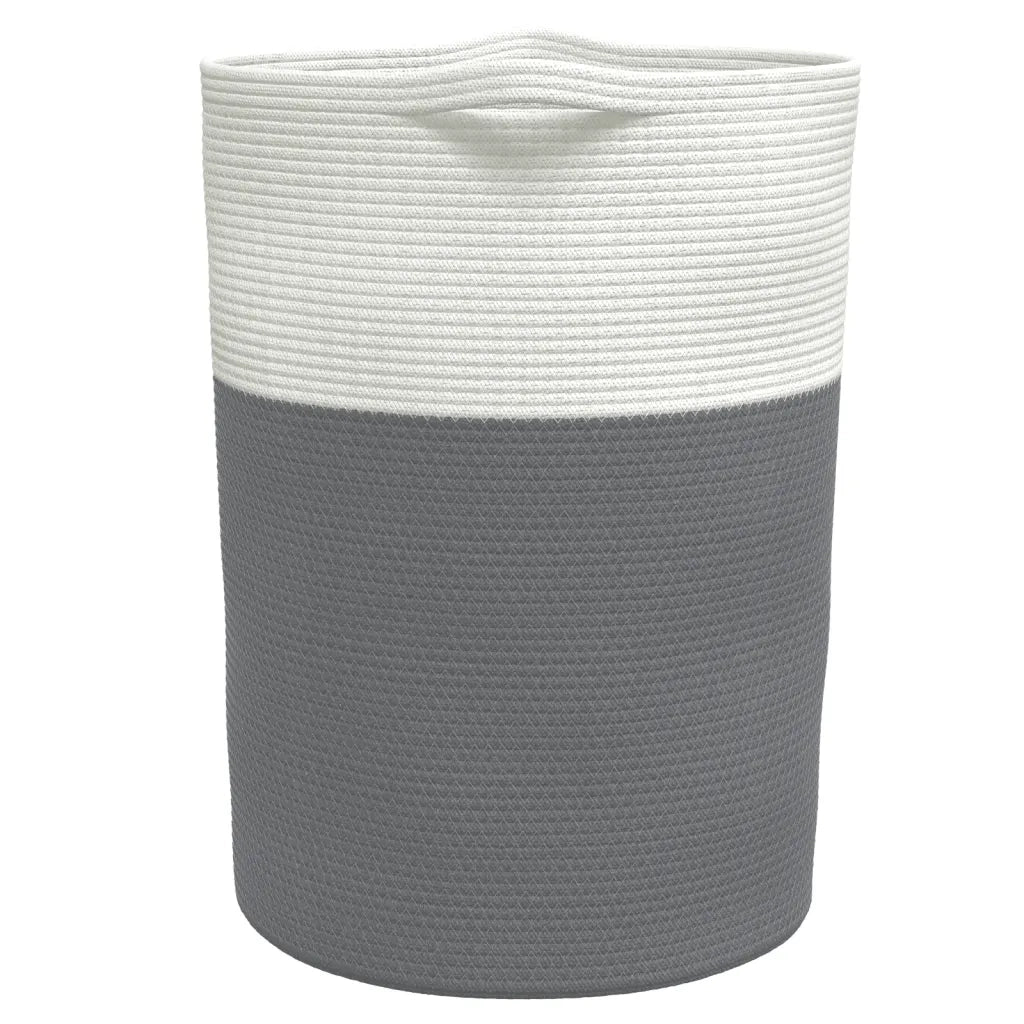Cestino Portaoggetti Grigio e Bianco ?49x65 cm in Cotone CFW9150962
