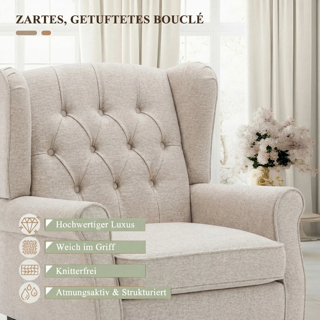 Poltrona Design Minimalista, Comfort e Stile per Interni Moderni - Beige