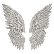 Decorazione in Metallo 3D Ali 1, Argento, Metallo, 37,5x3x100 cm