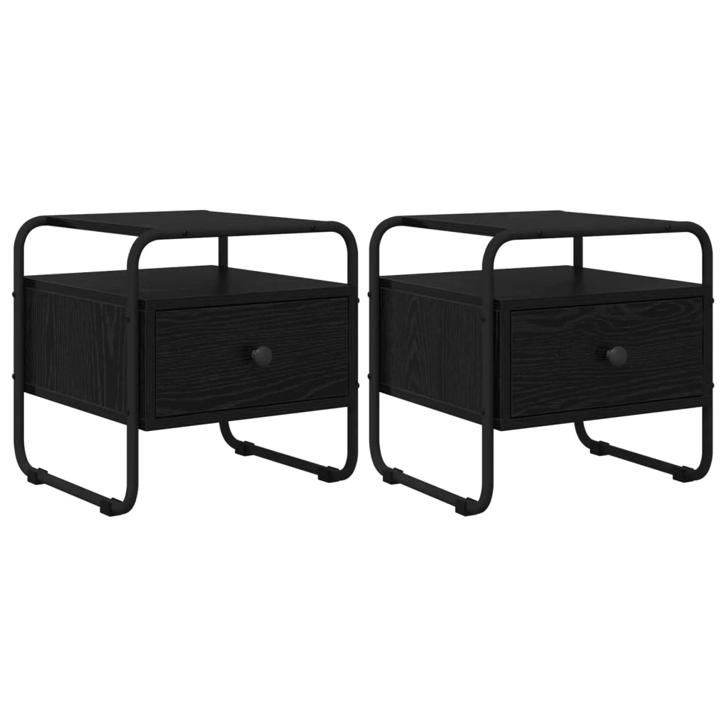 Armadio da Notte 2 pz Rovere Nero 40 x 39,5 x 40 cm 8007672