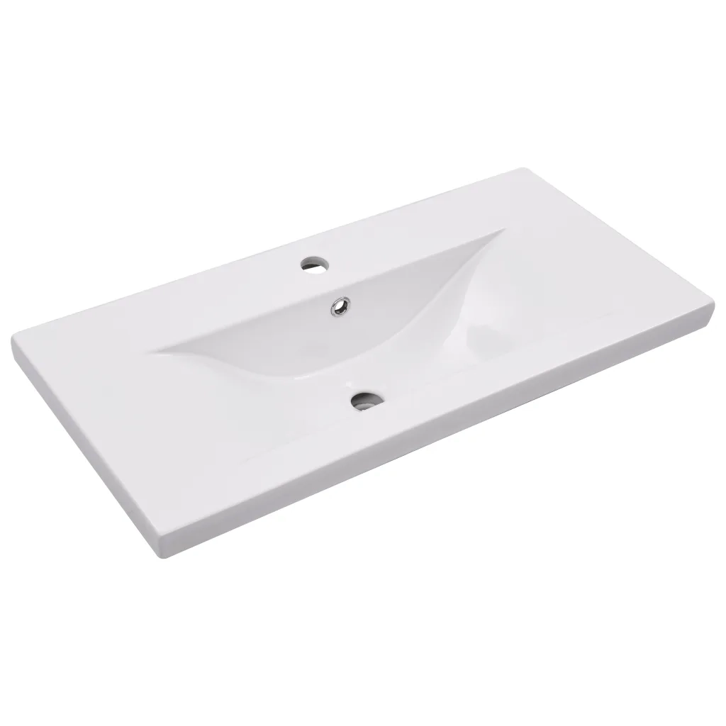 Set Mobili da Bagno | Armadio da bagno 2 pz in Ceramica e Legno Multistrato
