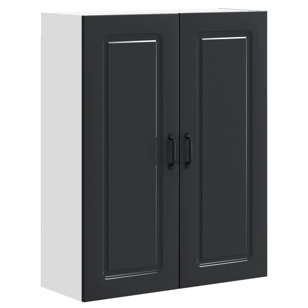 Mobile da cucina rettangolare moderno con ampio spazio contenitivo 80 x 31 x 100 cm in legno composito nero 02_0053824