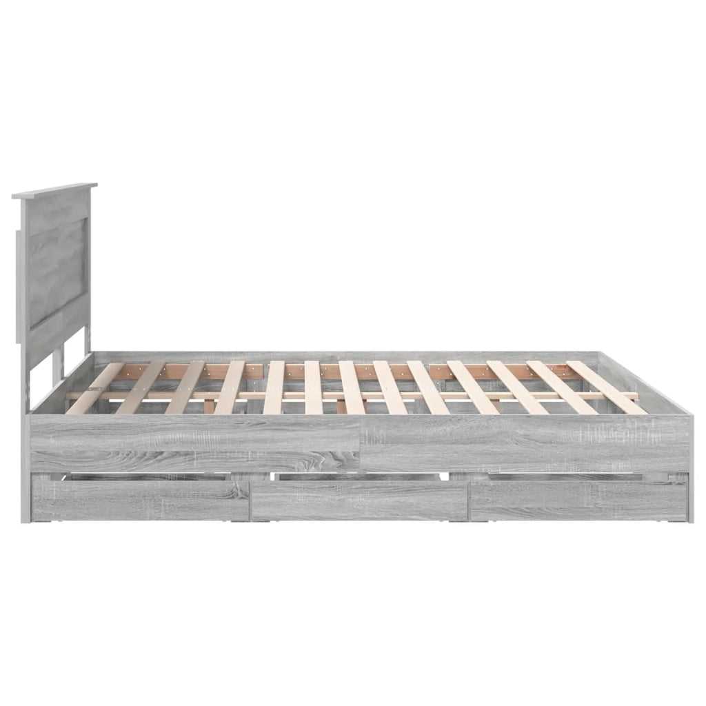 Struttura del letto con cassetto Grigio Sonoma 200 x 200 cm 3410156