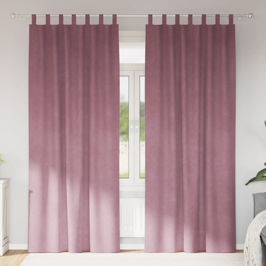 Tende oscuranti  con anelli di sospensione 2 pz Rosa scuro in velluto