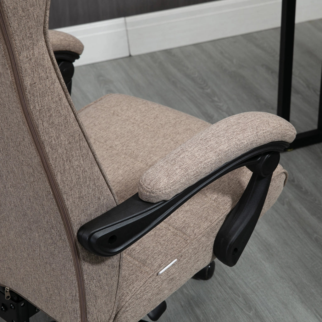 EasyComfort Sedia da Ufficio con Altezza Regolabile, Poggiapiedi Incluso e Seduta Imbottita, 68x67x109-119 cm, Marrone