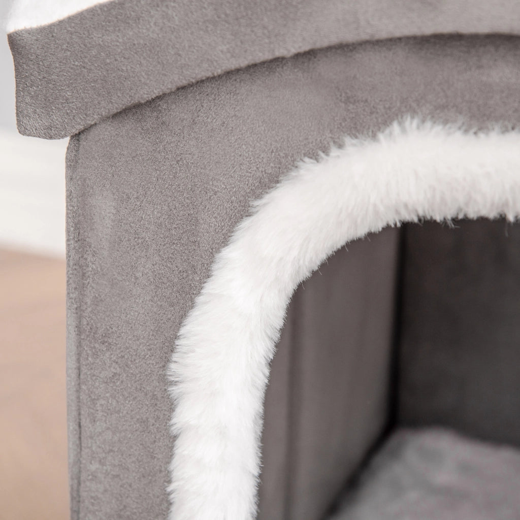 Casetta per Gatti ¨C zephmum ¨C Grigio 63.5x37x40cm con Cuscino