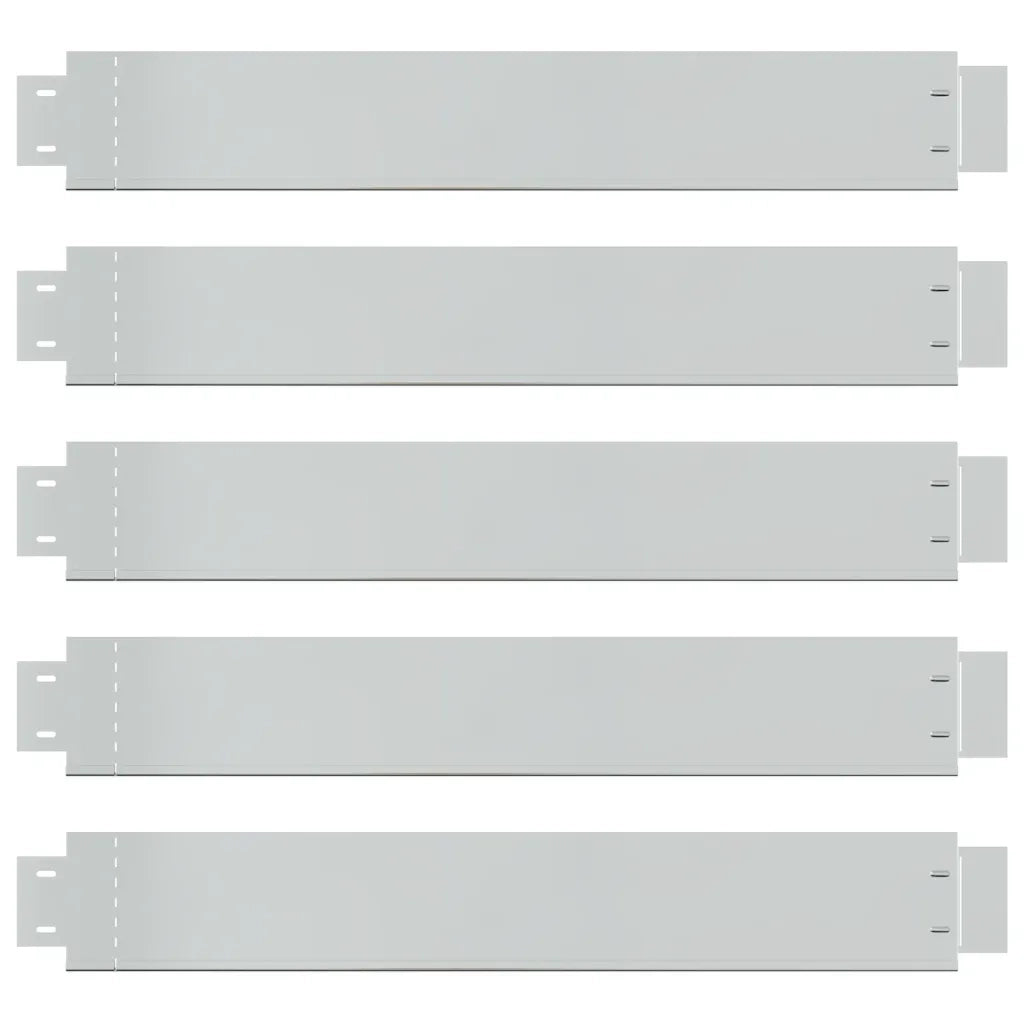Set 5 pz Bordo prato flessibile in acciaio galvanizzato 100 x 14 cm 141596