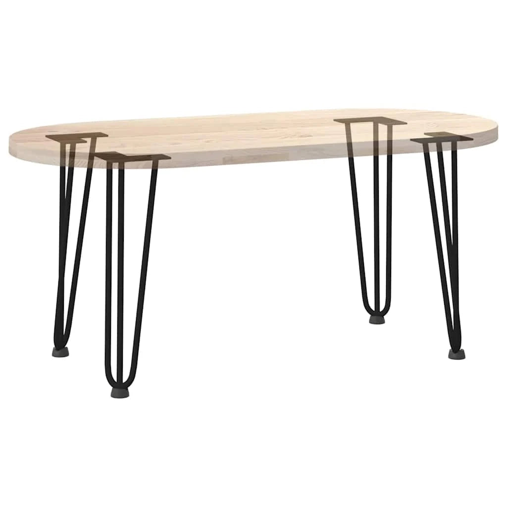 Set di 4 gambe a forcina per tavolino da caffè da 42 cm design moderno con piedini regolabili acciaio nero massiccio 02_0056739