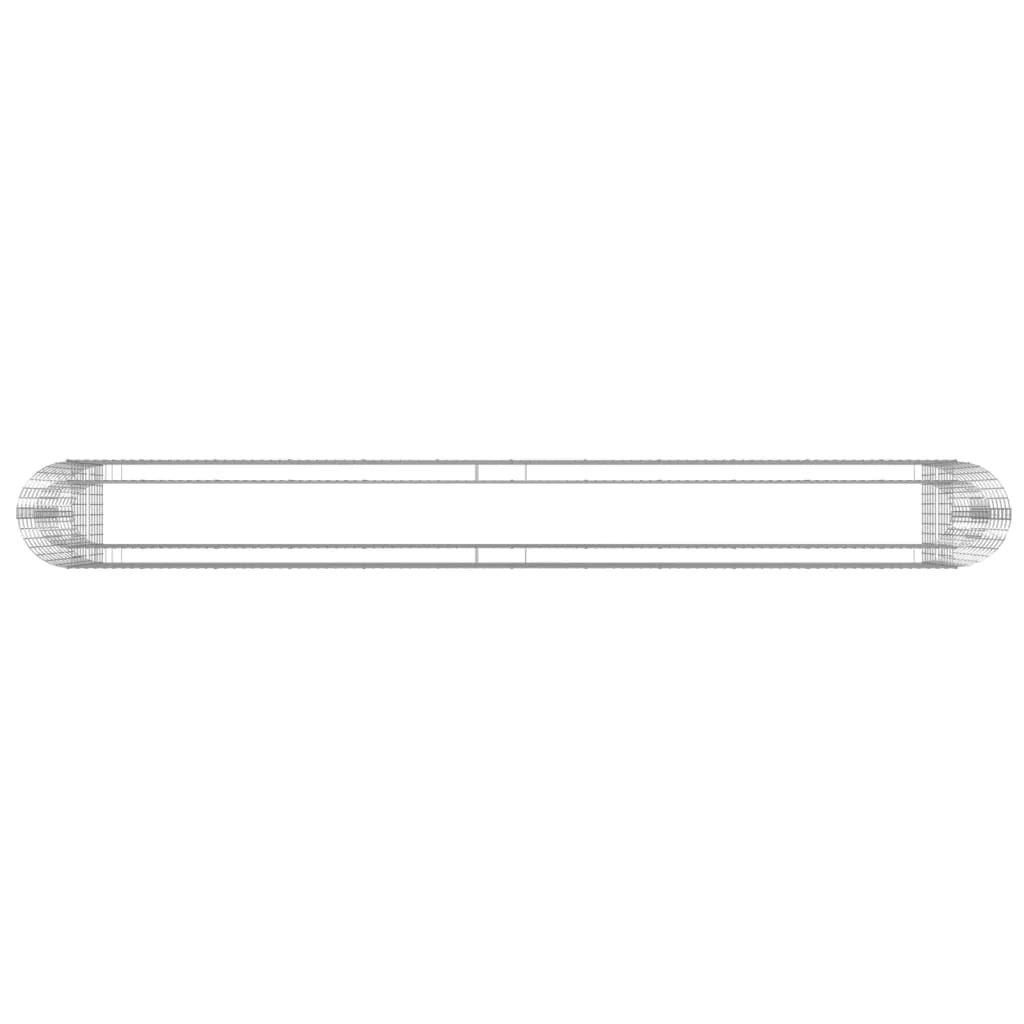 Aiuola rialzata in gabbione di ferro zincato 470 x 50 x 100 cm Argento 02_0039920