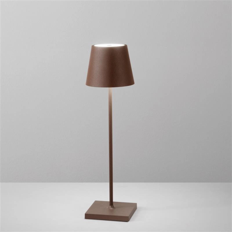LAMPADA DA TAVOLO RICARICABILE LED DRINK BRONZO 2,2W 190LM 3000K DIMMERABILE IP54 10X36CM