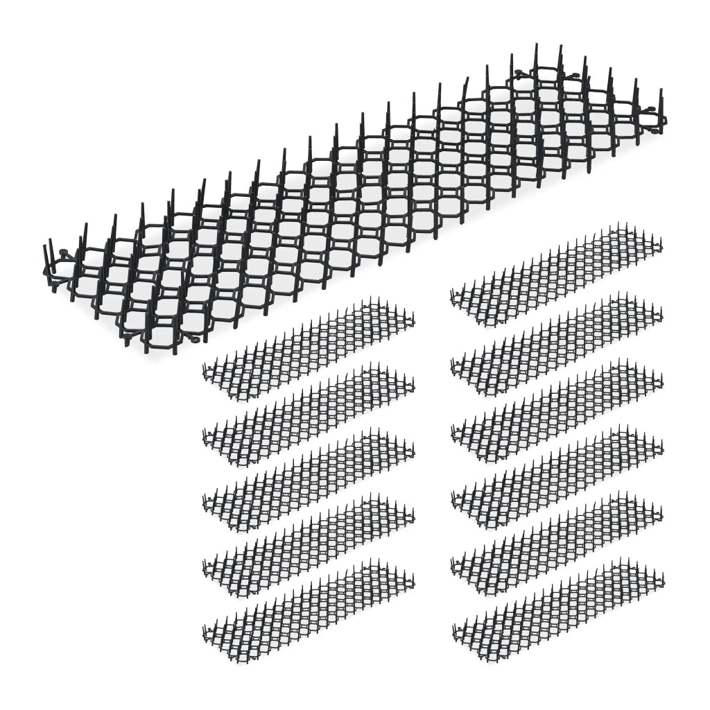 Set di 12 griglie dissuasorie da giardino 3 x 49 x 14 cm per proteggere piante e animali in plastica nera 13_0015039