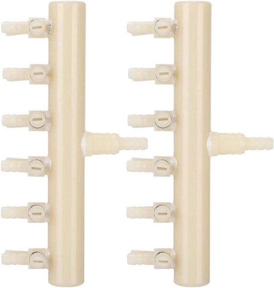 Regolatore di flusso d'aria per acquario - facile da usare - set in plastica - accessori per acquario - 2 pezzi.
