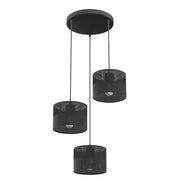 Lampada a sospensione KARBON nera 3xE27 metallo Emibig