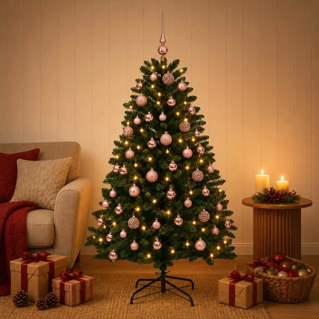 Albero di Natale artificiale verde medio con palline 180 cm 3466743