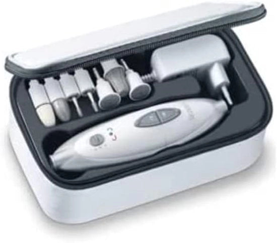 Set di manicure per manicure elettrica con 7 accessori bianco/argento SMA 35