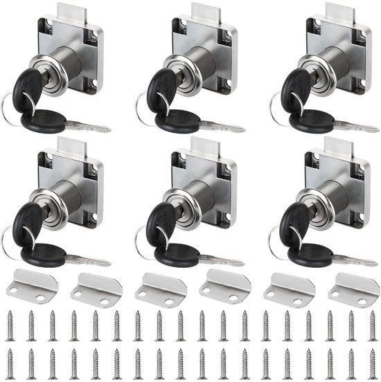 Set di cassetti di sicurezza da 6 - Cassetto di sicurezza con chiave - Cassetto di appendiabiti - Cassetto di protezione contro il furto - Cassetto di sicurezza - Dimensioni 40x40x7 mm