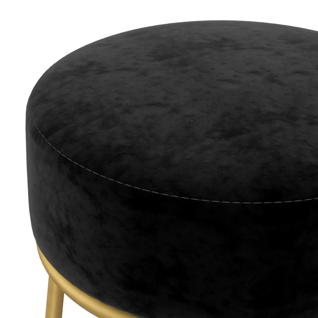 Sgabello Rotondo Nero in Velluto cod mxl 58432