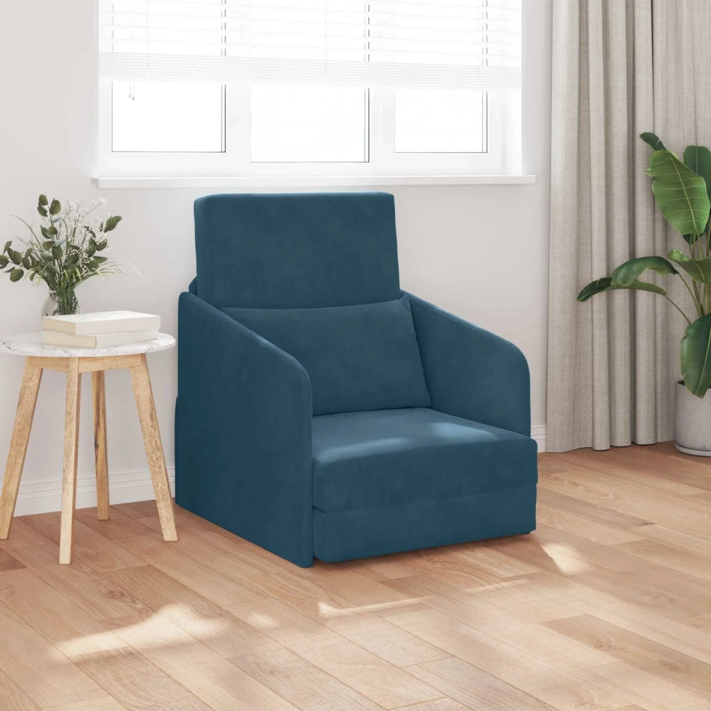 Divano letto Blu 65 x 80 x 83 cm Velluto 4106647