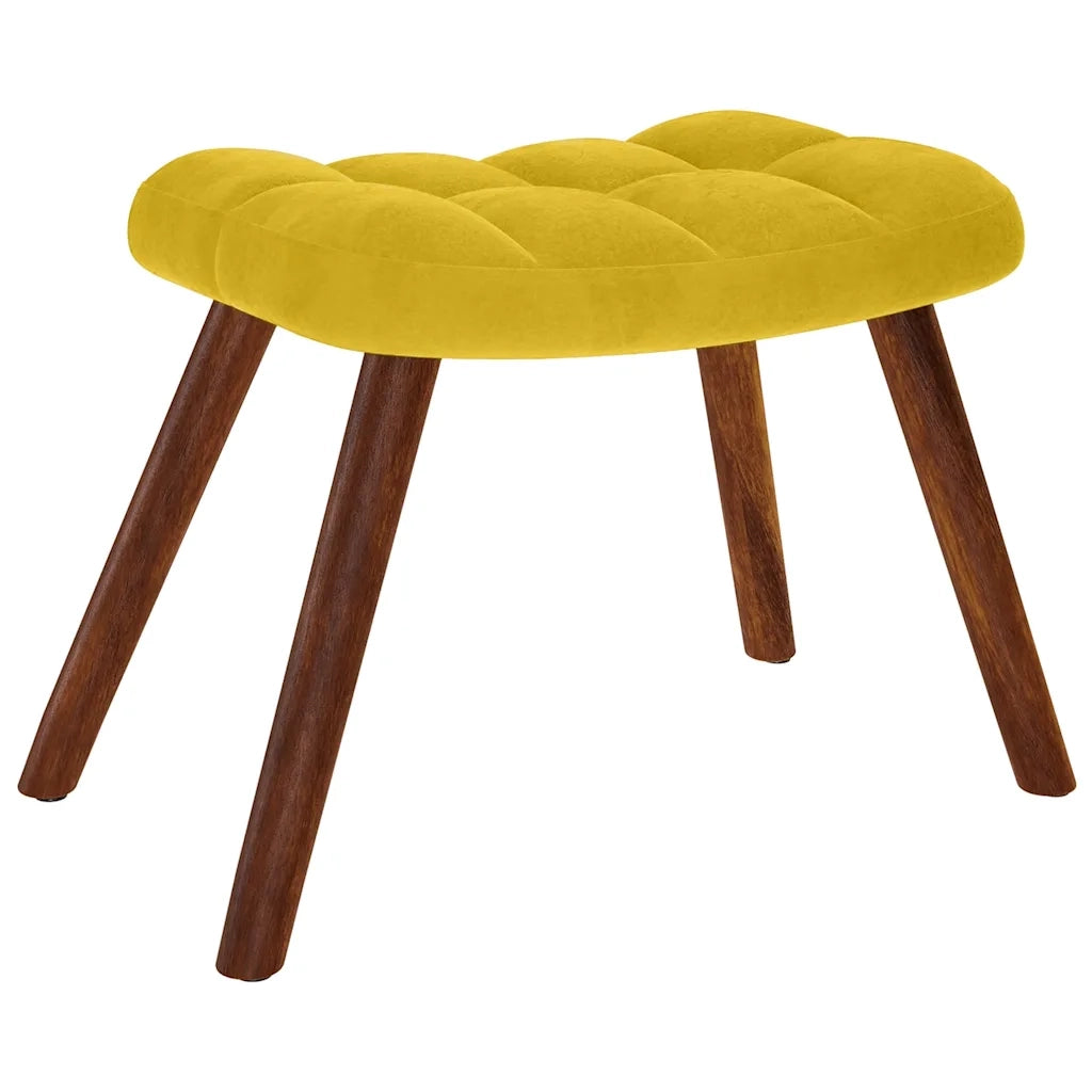 Sedia a dondolo con sgabello in velluto giallo CFW5572411