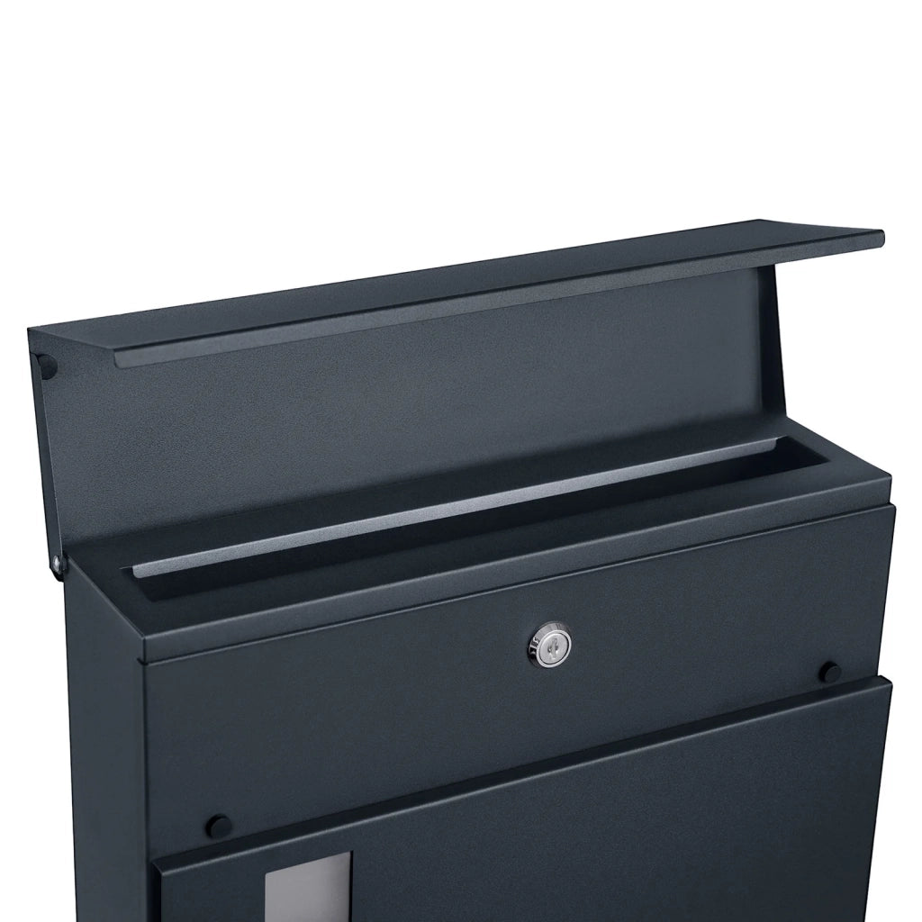 Cassetta postale moderna con porta giornali coperchio chiudibile a chiave facile da installare grigio antracite 12_0004393
