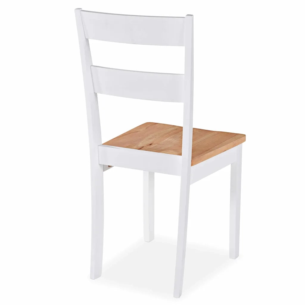 Sedie da Pranzo 6 pz Bianche in Legno Massello di Hevea 275061