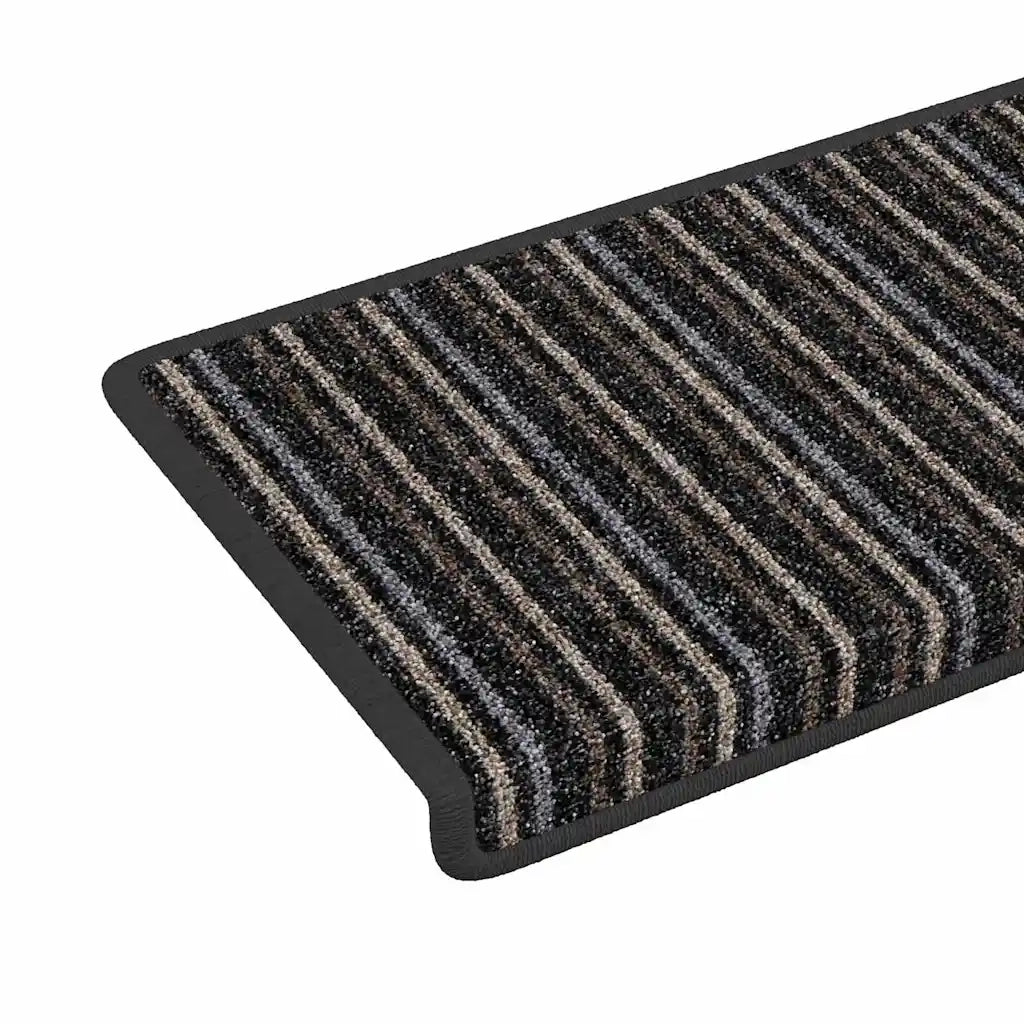 Tappetini per scale autoadesivi 15 pcs Antracite 65 x 21 x 4 cm