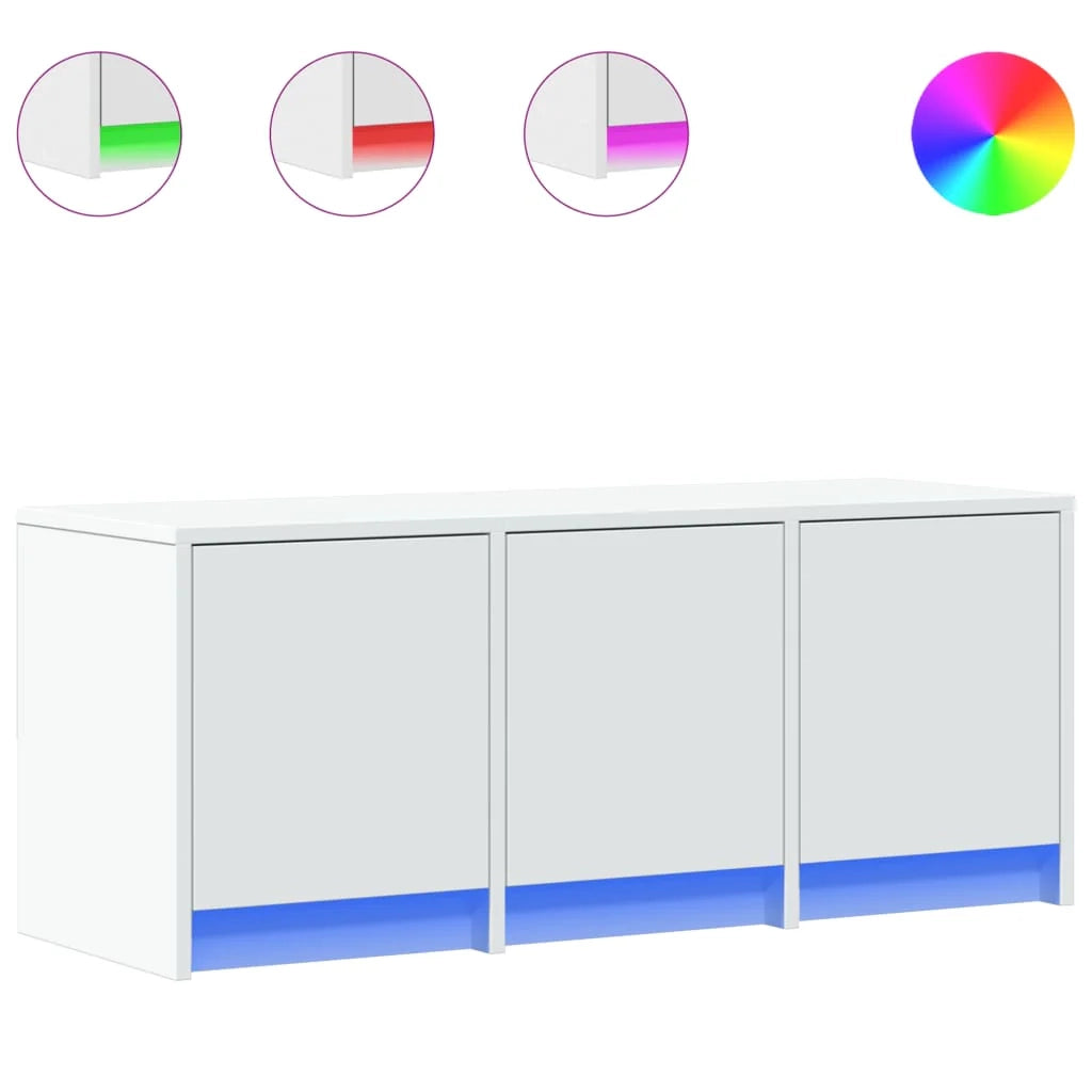 Mobile TV multimediale mensola TV credenza mobile TV per sala da pranzo soggiorno camera da letto con illuminazione a LED 97 x 34 x 40 cm legno ingegnerizzato bianco 02_0026457