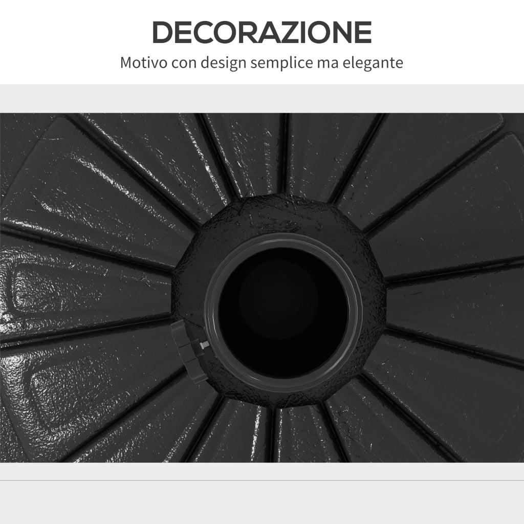 Base per Ombrellone Rotonda in Cemento ¨C zephmum ¨C ?43cm 13kg Nero