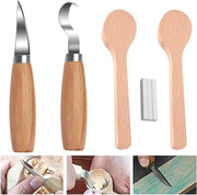 Set di taglio del legno, 2 pezzi di becco del legno, attrezzi per taglio, coltello per taglio del legno professionale con pietra di affilatura per il taglio di cucchiai, tazze, bicchieri