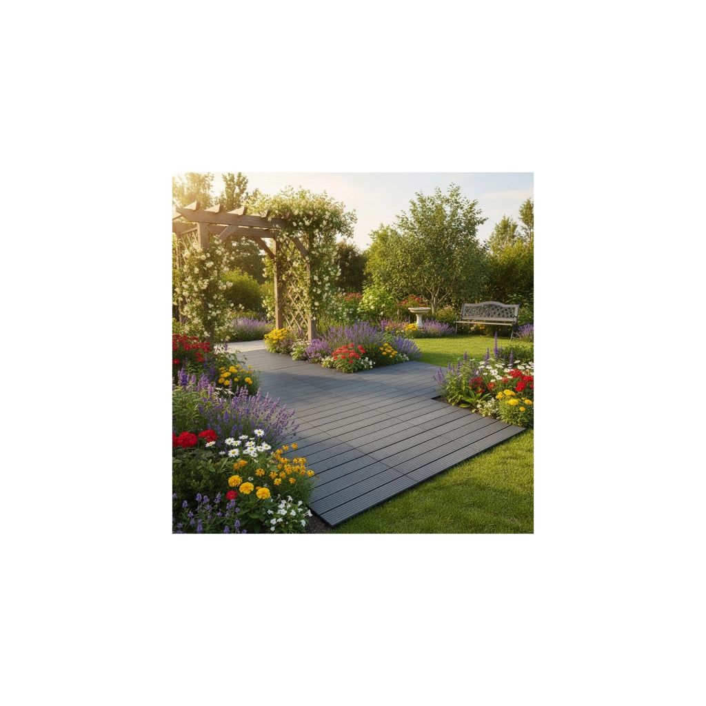 Piastrella da giardino per esterni - Grigio antracite - Dimensioni: 30 x 30 x 2 cm