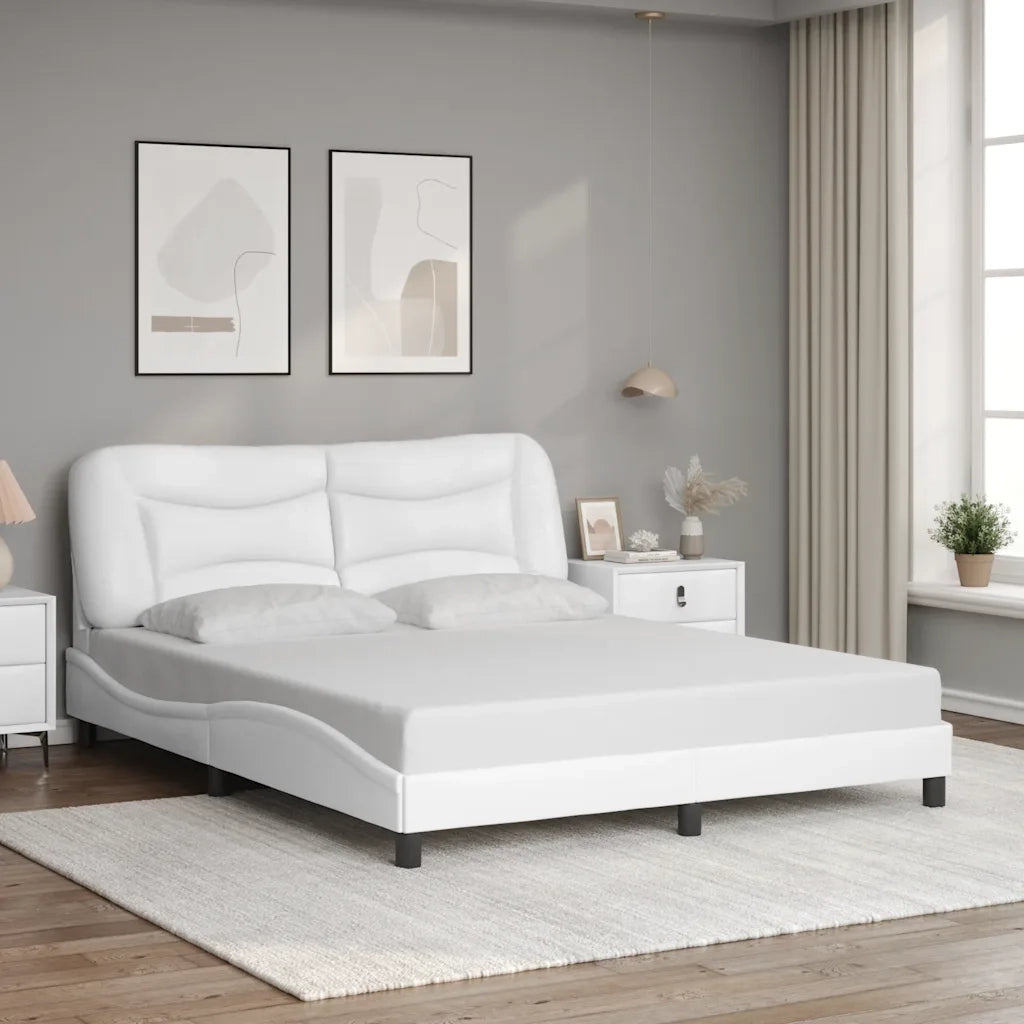 Giroletto senza Materasso Hvar Bianco 160x200 cm in Similpelle