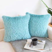 Set di 2 cuscini per divano 40 x 40 cm cuscino blu artificiale piuma cuscino decorativo cuscino morbido piuma cuscino per divano morbido piuma cuscino per seduta