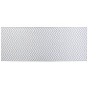Tappeto passatoia bianco grigio poliestere 80 x 200 cm rettangolare chevron design