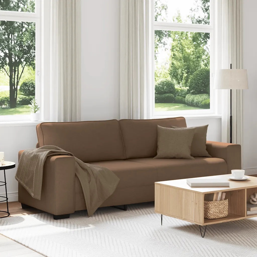 Divano a 3 Posti-Sofa 3 Posti Marrone 180 cm in Tessuto 708584