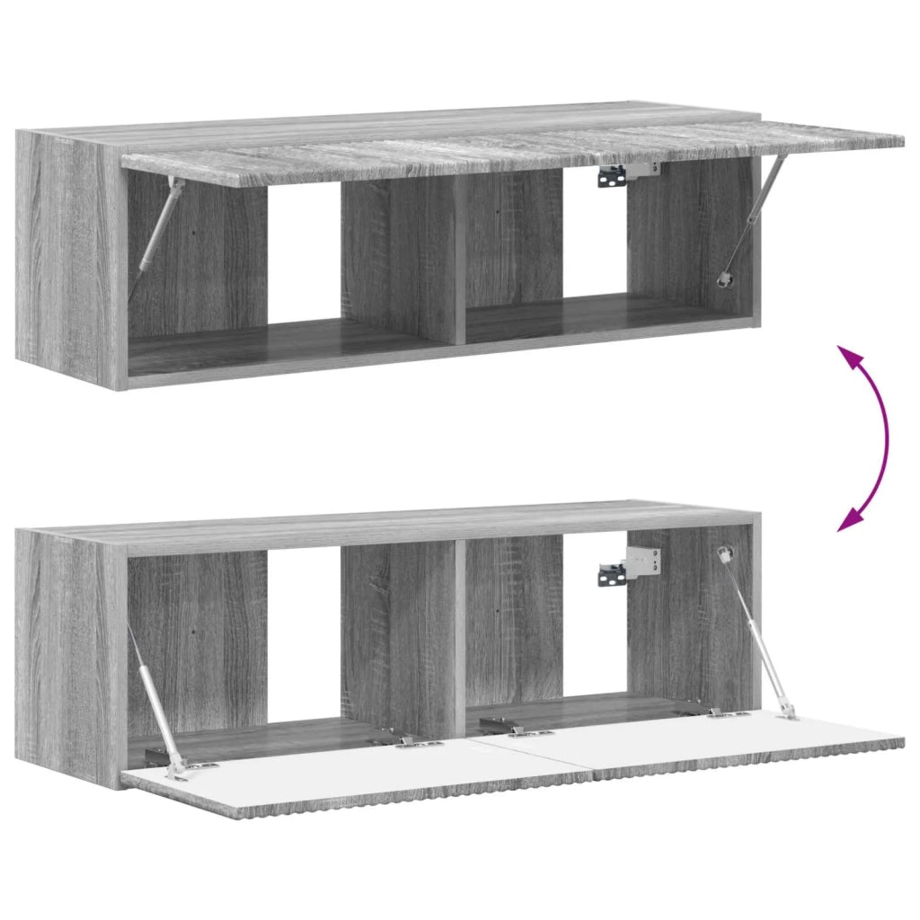 Set di Mobiletto da TV a Parete 4 pcs Grigio Sonoma 3408931