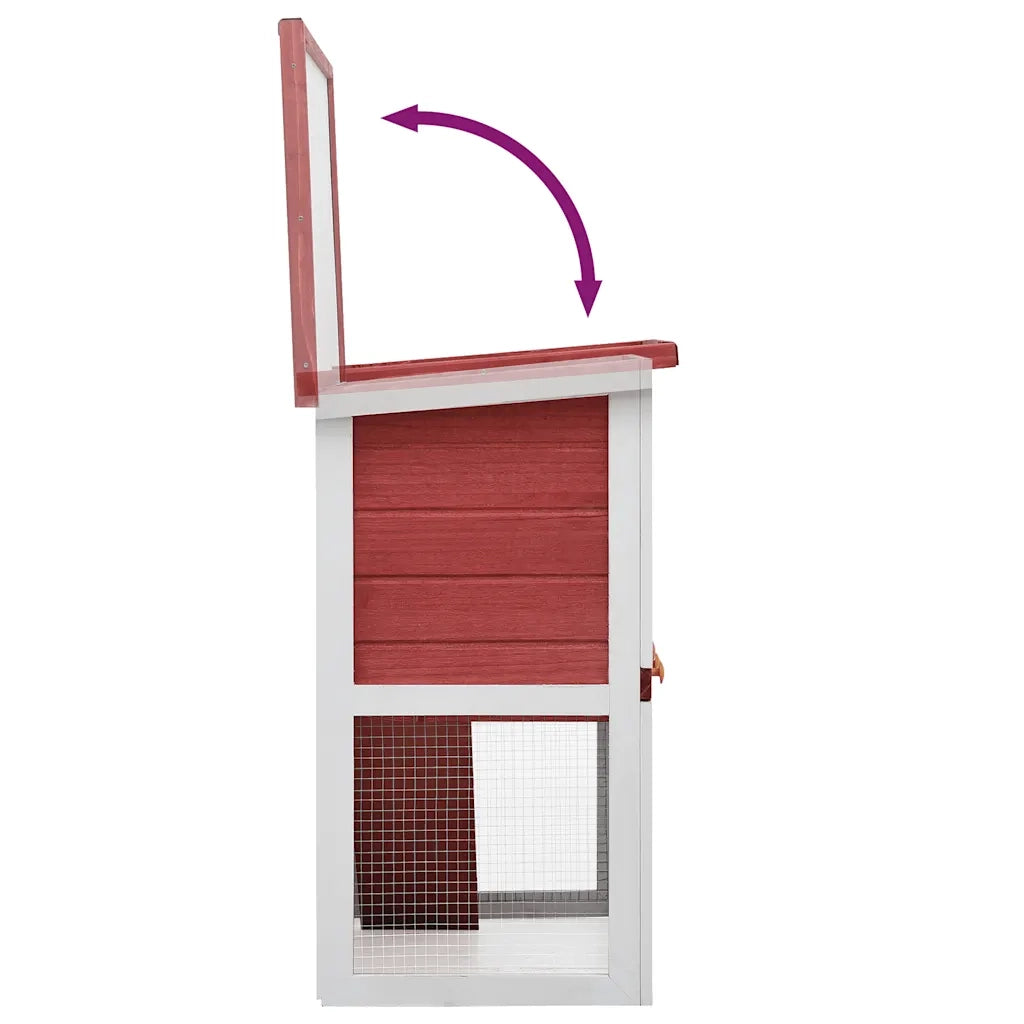 Conigliera per Esterni con 1 Porta Rosso in Legno cod mxl 54292