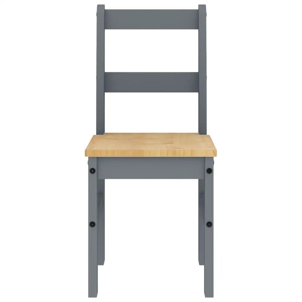 vidaXL Set da Pranzo 5 pz Panama Grigio in Legno Massello di Pino