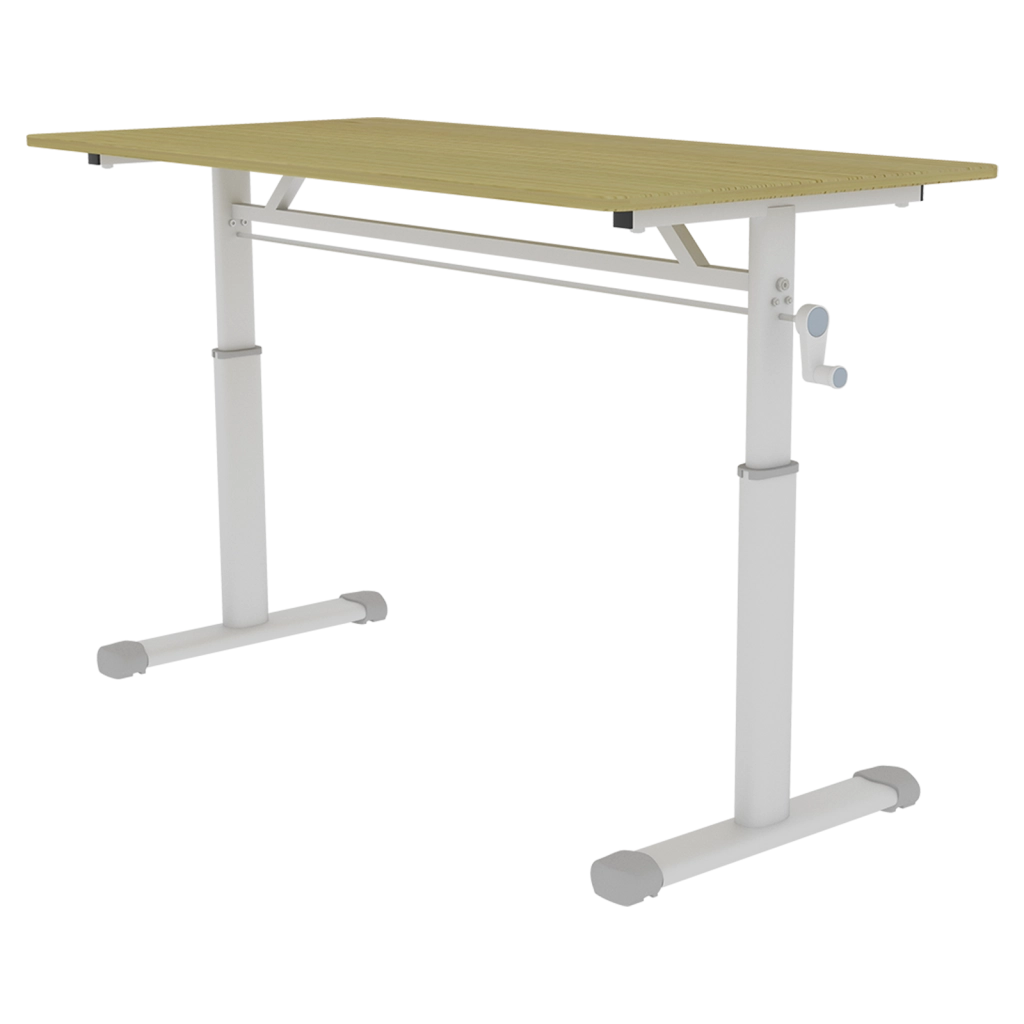 SCRIVANIA Regolabile in Altezza 128x66 cm Effetto Legno Metallo