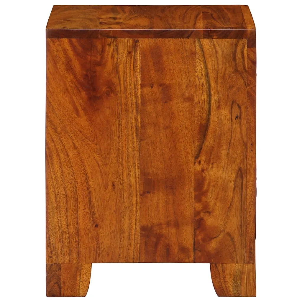 Comodini 2 pz-Set di 2 Tavolino da notte 35x35x45 cm in Legno Massello di Acacia